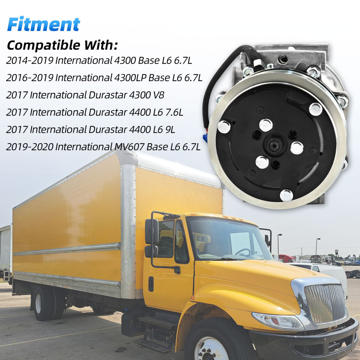 Air Conditioner Compressor Fit for 2014-2019 International Durastar 4300 4400 4300LP MV607