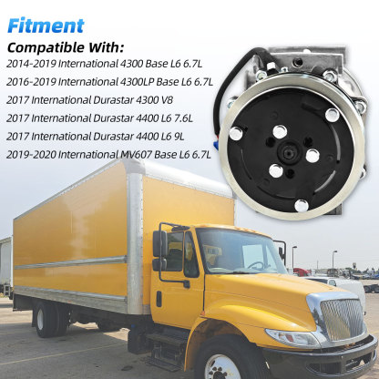 Air Conditioner Compressor Fit for 2014-2019 International Durastar 4300 4400 4300LP MV607