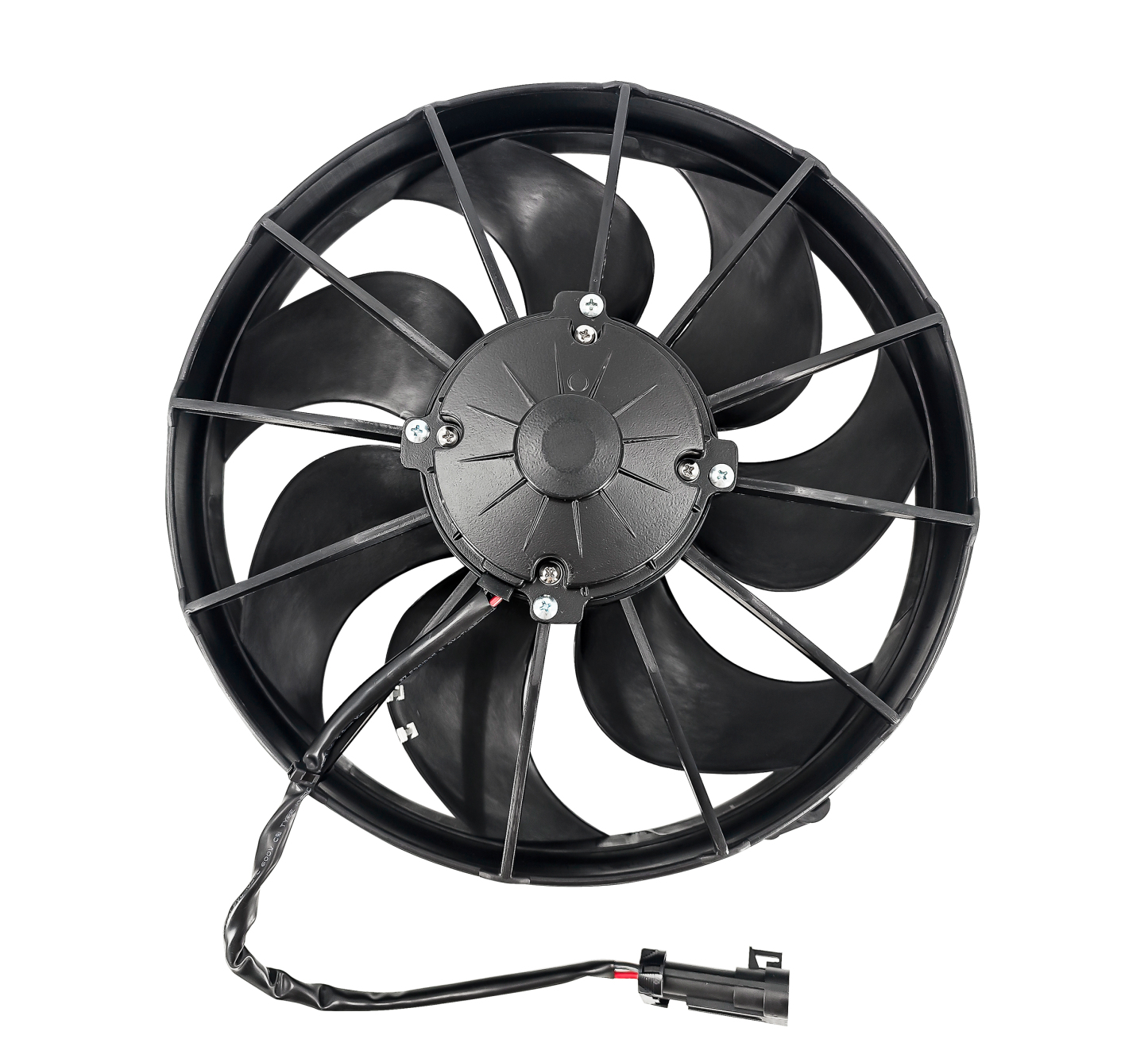 12" Puller Fan - High Output Puller Fan 1800 RPM 12 Volts 66 Amp 7 Curved Blade 1870 CFM Compatible with Motorcycle, ATV and Oil Cooler