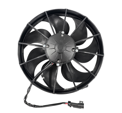 12" Puller Fan - High Output Puller Fan 1800 RPM 12 Volts 66 Amp 7 Curved Blade 1870 CFM Compatible with Motorcycle, ATV and Oil Cooler
