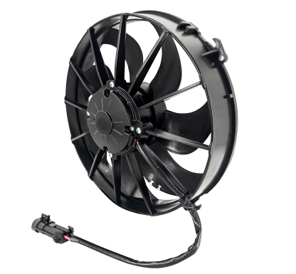 12" Puller Fan - High Output Puller Fan 1800 RPM 12 Volts 66 Amp 7 Curved Blade 1870 CFM Compatible with Motorcycle, ATV and Oil Cooler