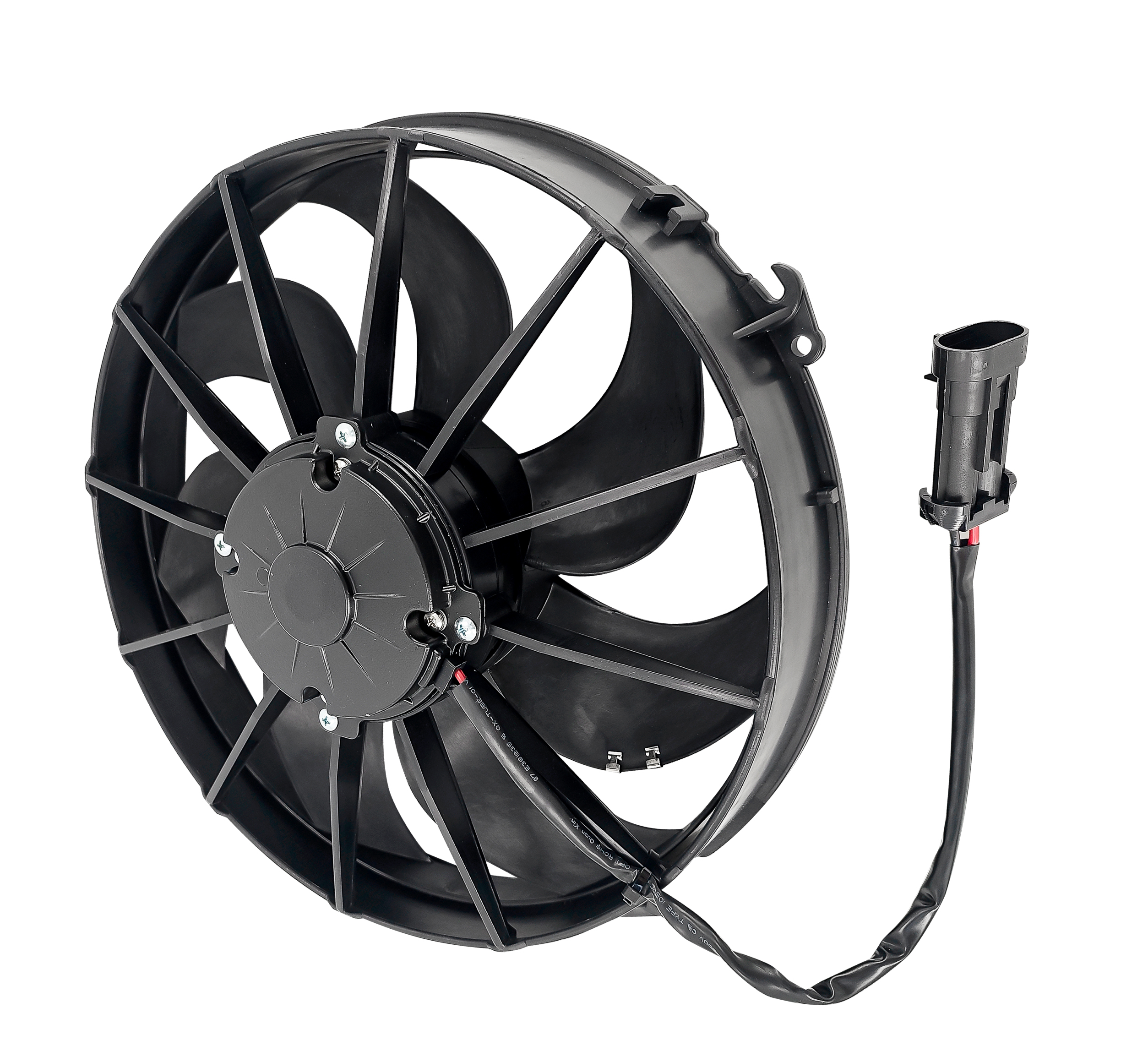 12" Puller Fan - High Output Puller Fan 1800 RPM 12 Volts 66 Amp 7 Curved Blade 1870 CFM Compatible with Motorcycle, ATV and Oil Cooler