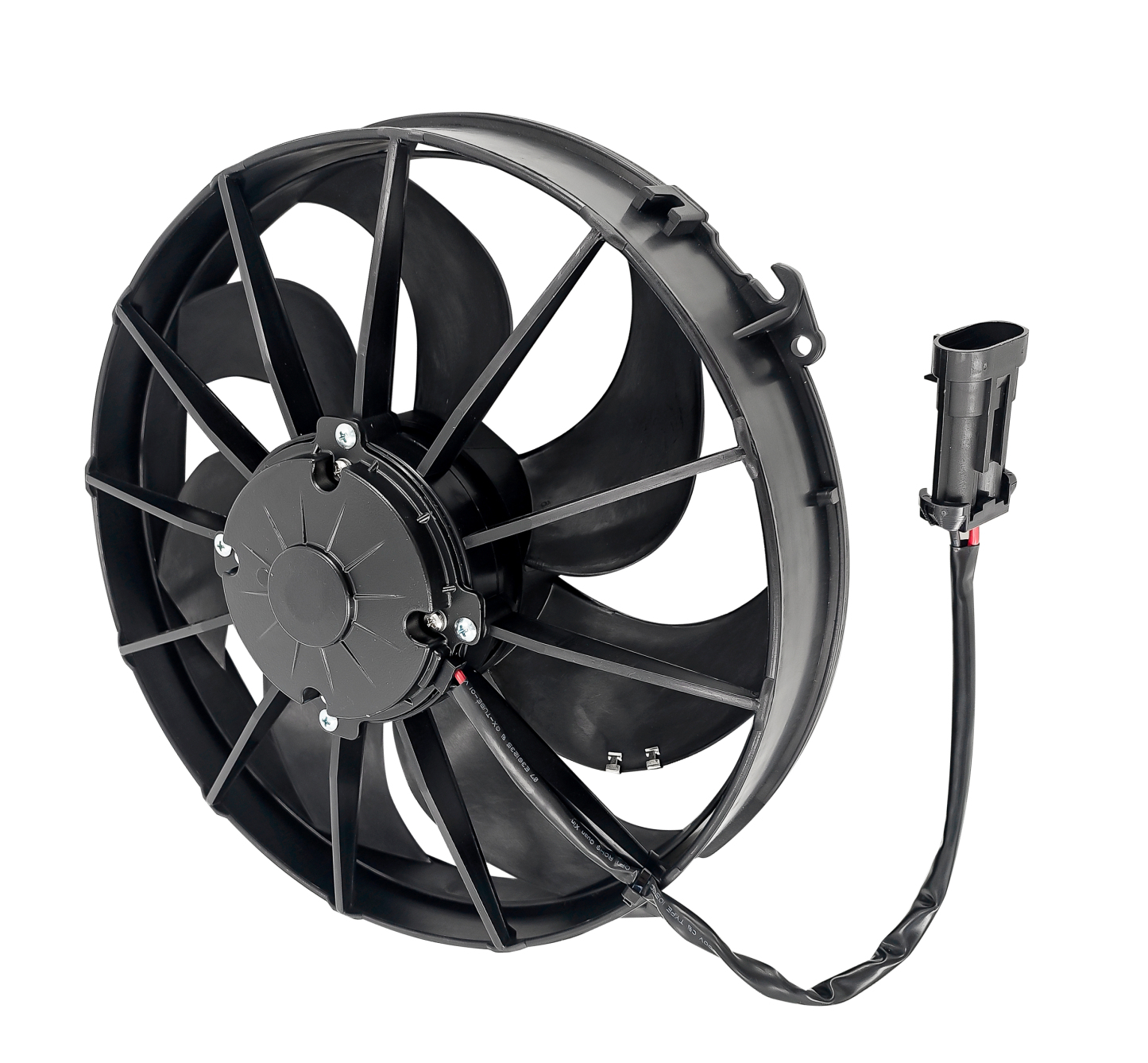12" Puller Fan - High Output Puller Fan 1800 RPM 12 Volts 66 Amp 7 Curved Blade 1870 CFM Compatible with Motorcycle, ATV and Oil Cooler