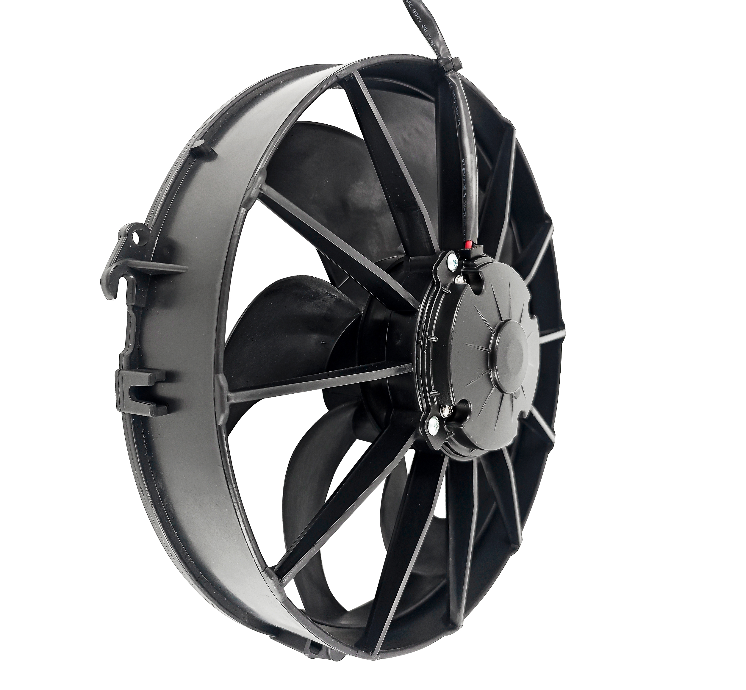 12" Puller Fan - High Output Puller Fan 1800 RPM 12 Volts 66 Amp 7 Curved Blade 1870 CFM Compatible with Motorcycle, ATV and Oil Cooler