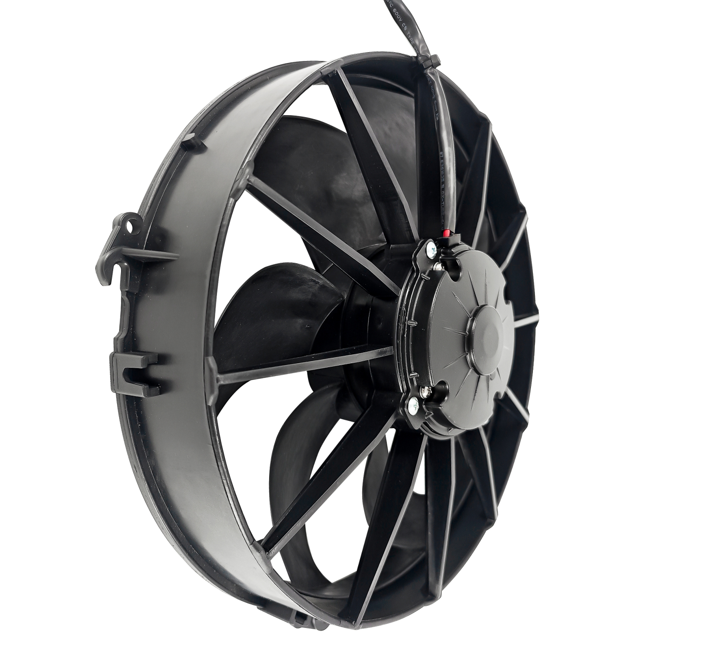 12" Puller Fan - High Output Puller Fan 1800 RPM 12 Volts 66 Amp 7 Curved Blade 1870 CFM Compatible with Motorcycle, ATV and Oil Cooler
