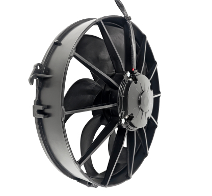 12" Puller Fan - High Output Puller Fan 1800 RPM 12 Volts 66 Amp 7 Curved Blade 1870 CFM Compatible with Motorcycle, ATV and Oil Cooler