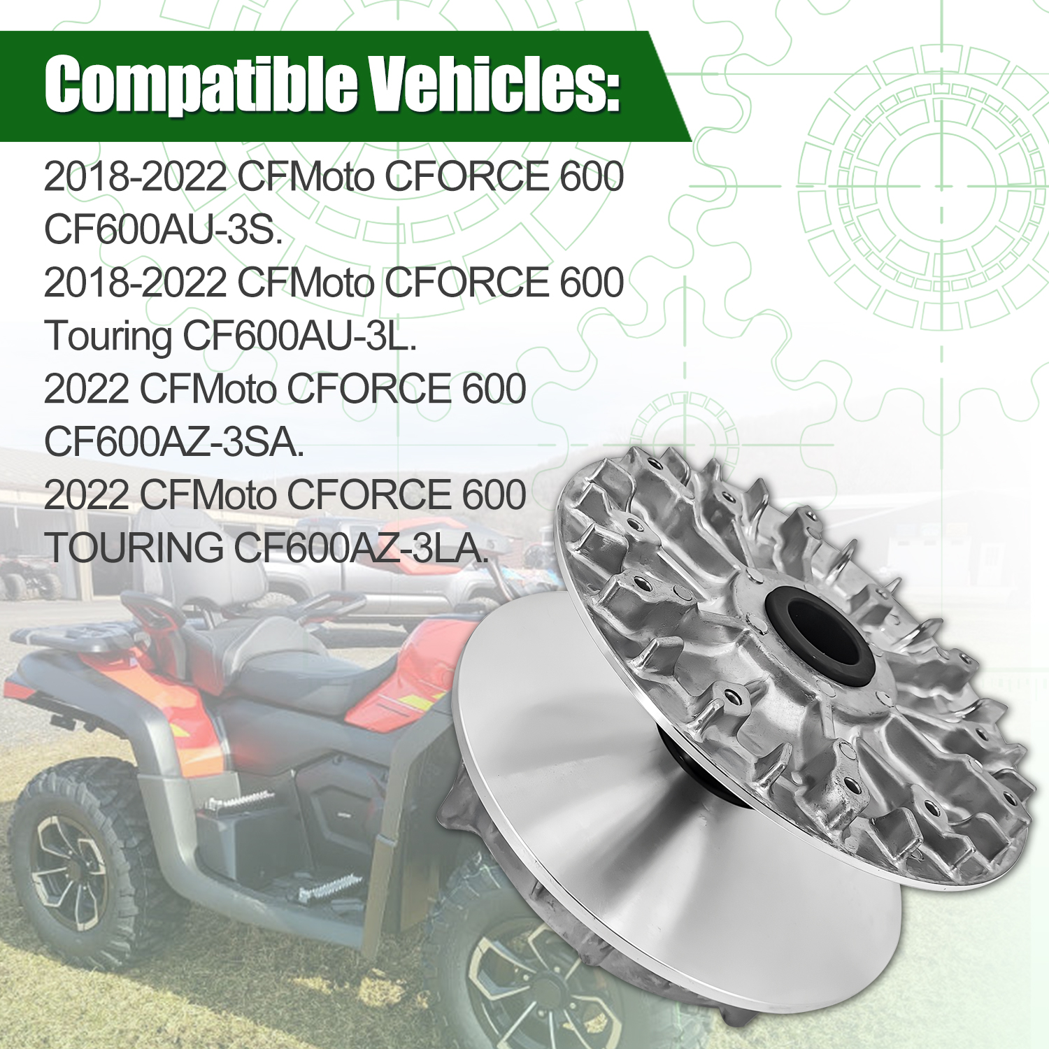 Front Clutch Variator Kit Compatible with 2018-2022 CFMoto CFORCE 600/Touring CF600AU-3S CF600AU-3L CF600AZ-3SA CF600AZ-3LA