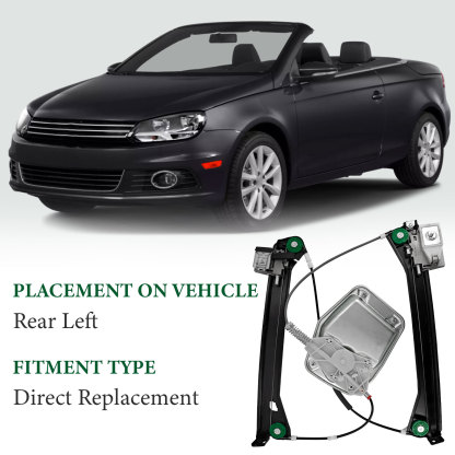 Front Left Driver Side Power Window Regulator for Volkswagen Eos Convertible 2008-2016