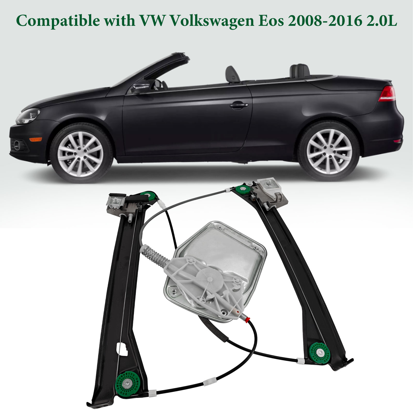 Front Left Driver Side Power Window Regulator for Volkswagen Eos Convertible 2008-2016