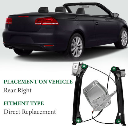 Front Right Side Power Window Regulator for Volkswagen Eos Convertible 2008-2016