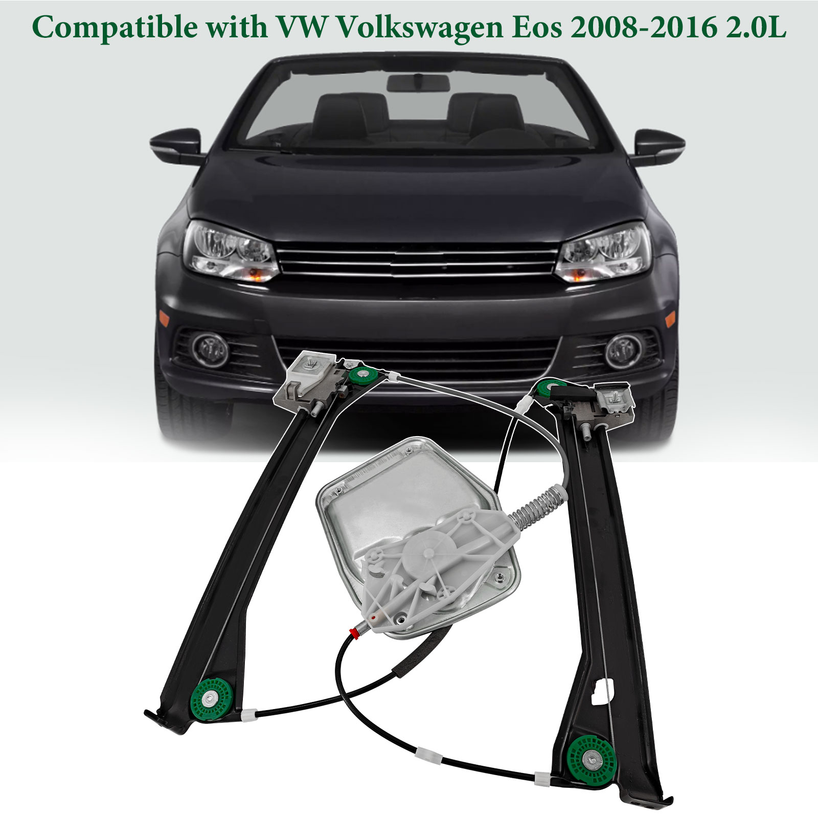 Front Right Side Power Window Regulator for Volkswagen Eos Convertible 2008-2016