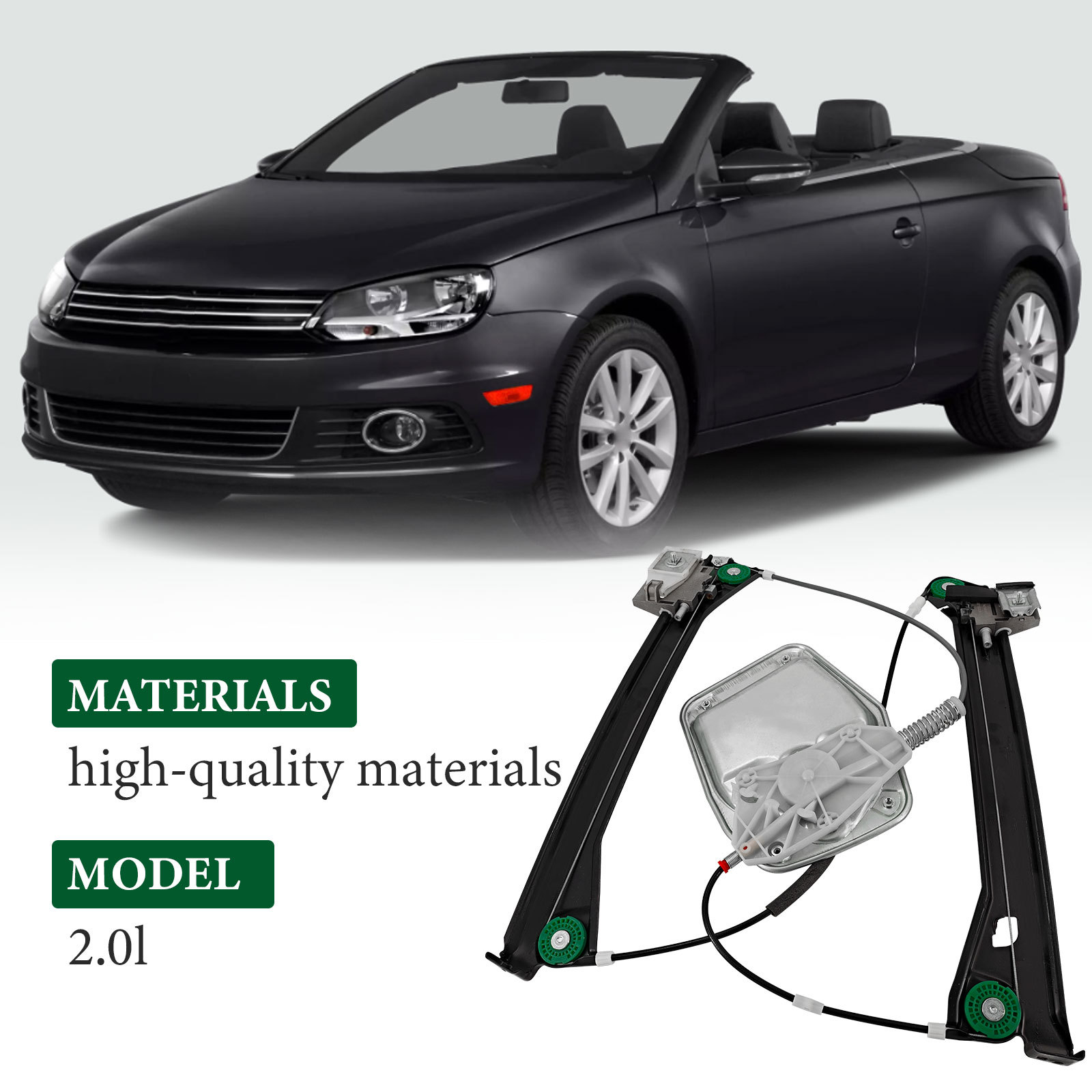 Front Right Side Power Window Regulator for Volkswagen Eos Convertible 2008-2016