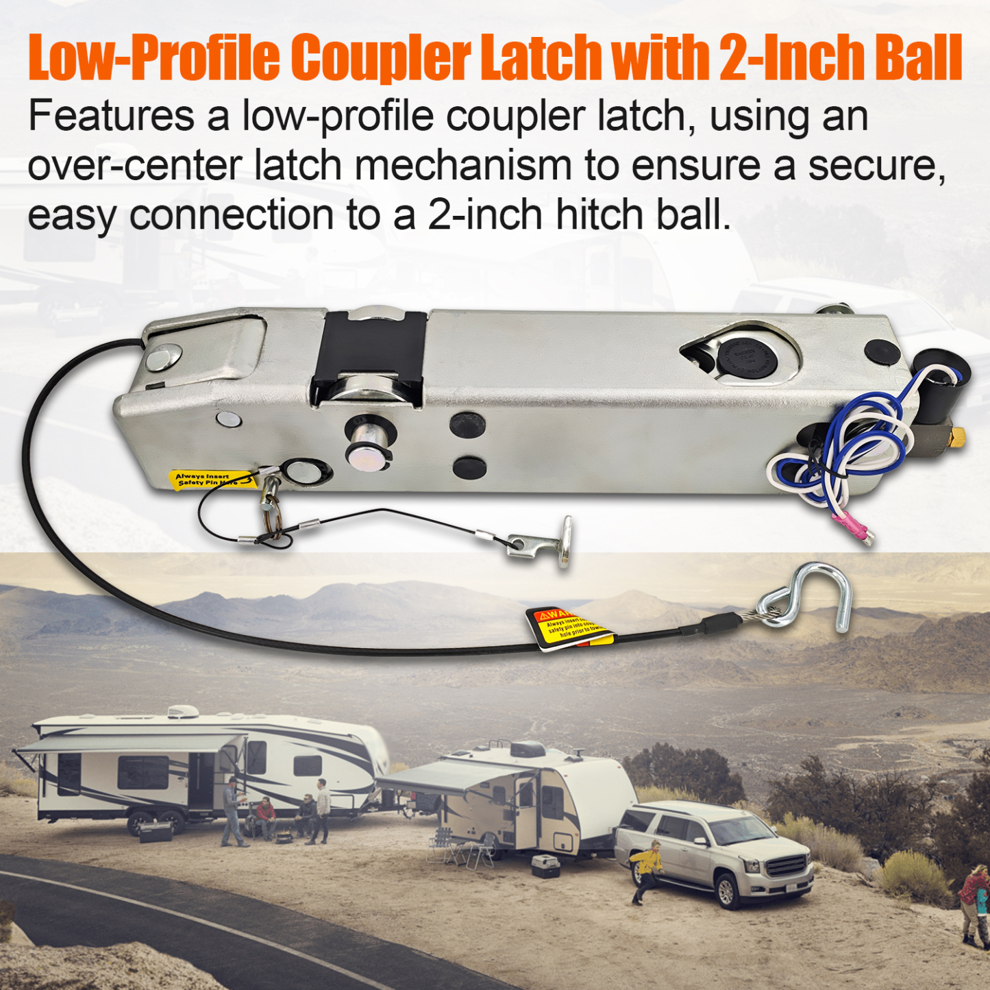 A-60 34044 Hydraulic Surge Brake Actuator – Fits Tandem Axle Trailers, Disc Brakes, Inner Slide, 7500 lbs, 2" Ball Coupler