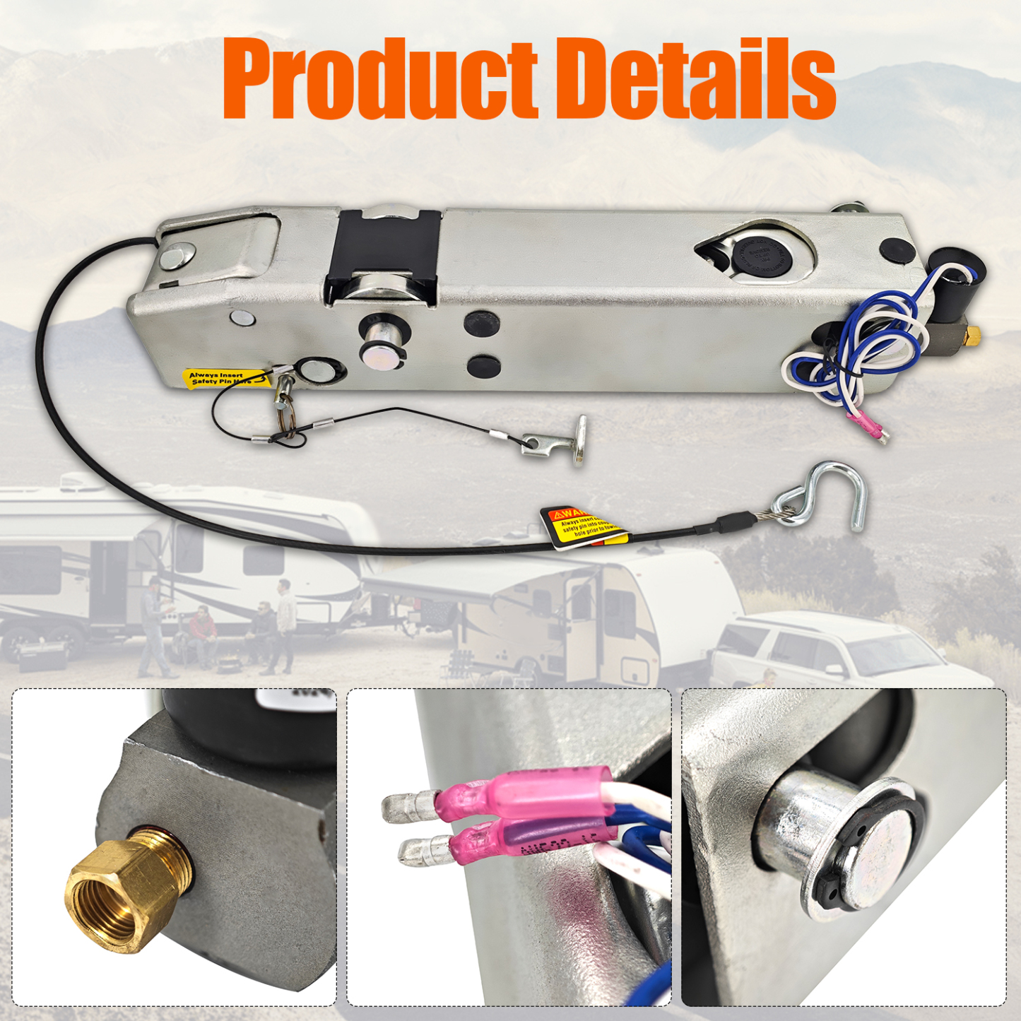 A-60 34044 Hydraulic Surge Brake Actuator – Fits Tandem Axle Trailers, Disc Brakes, Inner Slide, 7500 lbs, 2" Ball Coupler