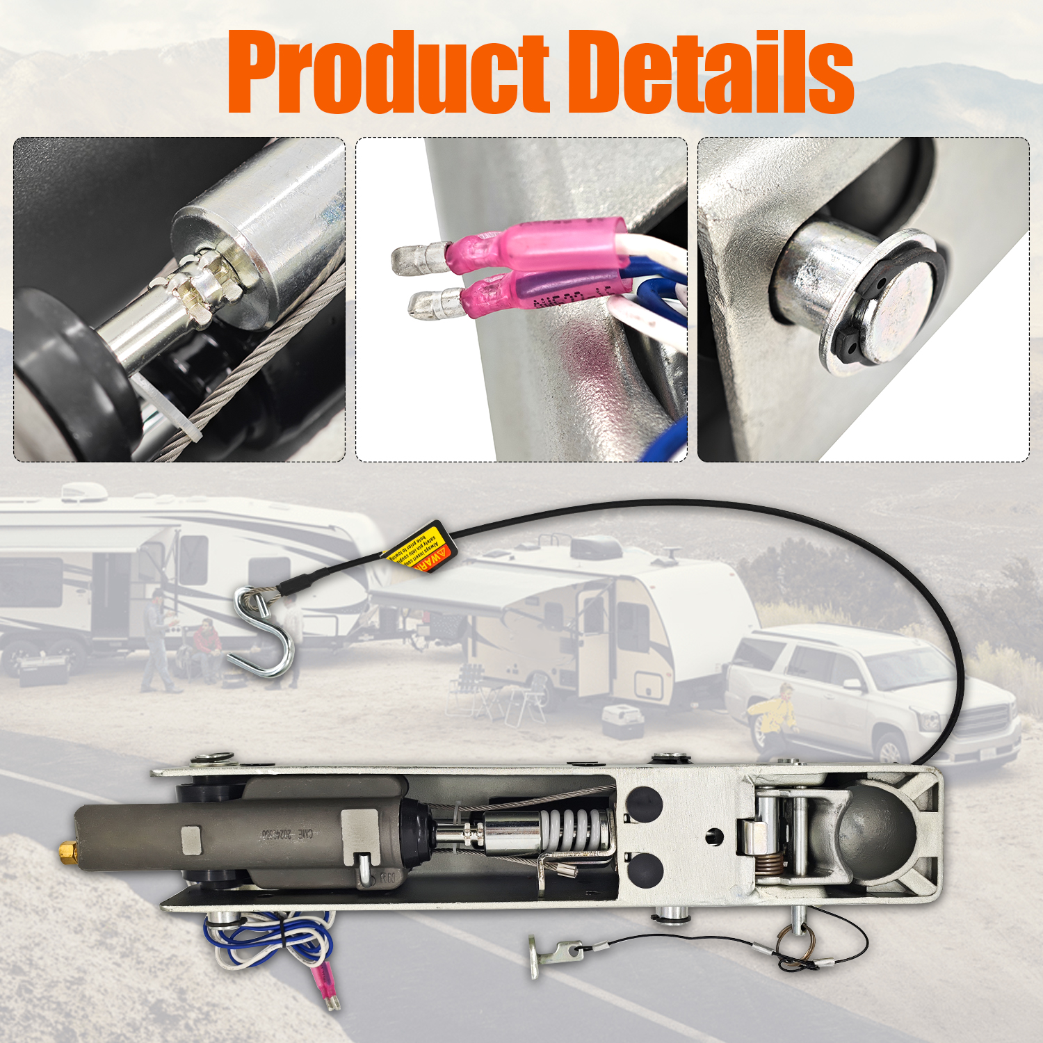 A-60 34044 Hydraulic Surge Brake Actuator – Fits Tandem Axle Trailers, Disc Brakes, Inner Slide, 7500 lbs, 2" Ball Coupler