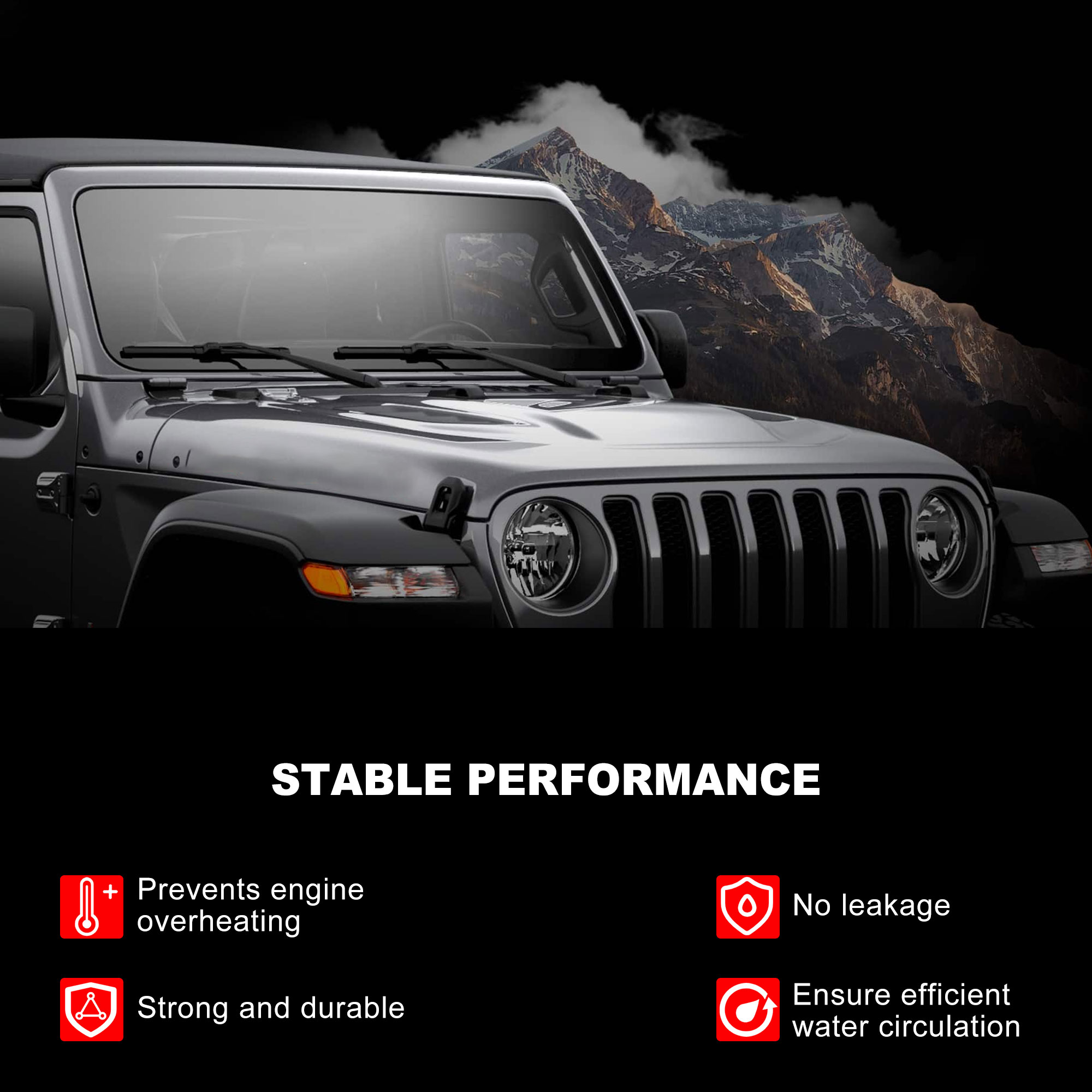 Engine Water Pump Compatible with Jeep Wrangler JL 2018-2022 2.0L L4 