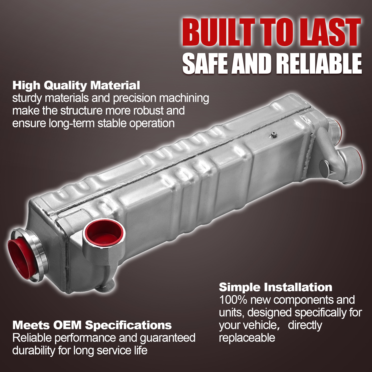 EGR Cooler with Hose & Clamps for 2008-2016 Mack MP8 D13 Engine 12.8L VAH VHD VNL VNM CXU; for 2008-2016 Volvo D13 Engine 12.8L