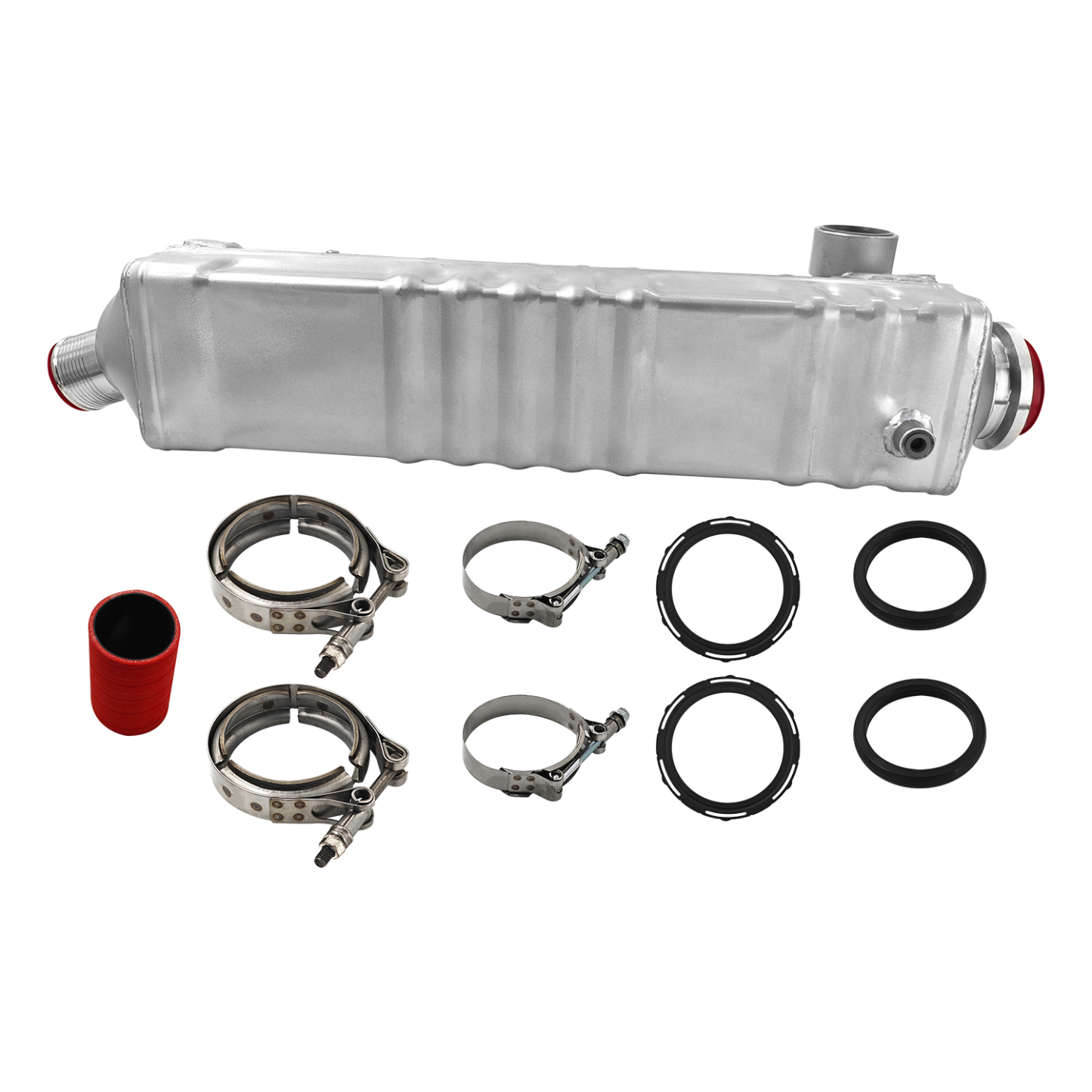 EGR Cooler with Hose & Clamps for 2008-2016 Mack MP8 D13 Engine 12.8L VAH VHD VNL VNM CXU; for 2008-2016 Volvo D13 Engine 12.8L