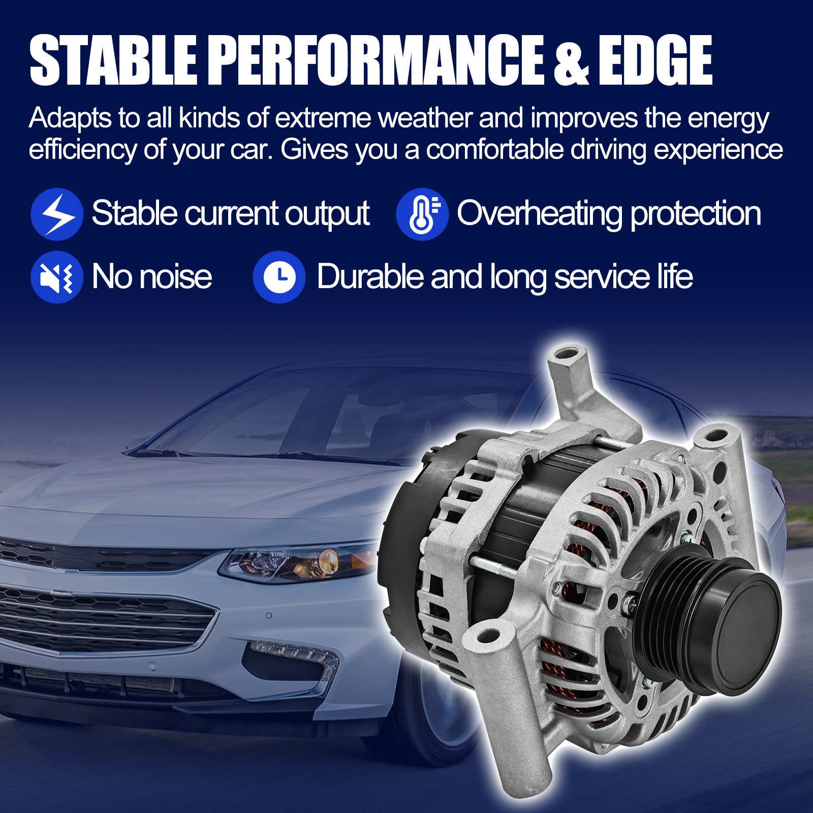 Alternator for Chevrolet Cruze 2016-2019 L4 1.4L, Malibu 2016-2020 L4 1.5L 