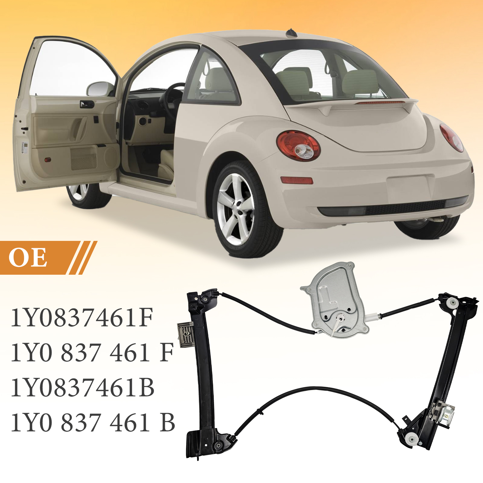 Front Left Driver Side Power Window Regulator for Volkswagen Beetle Convertible 2003-2010