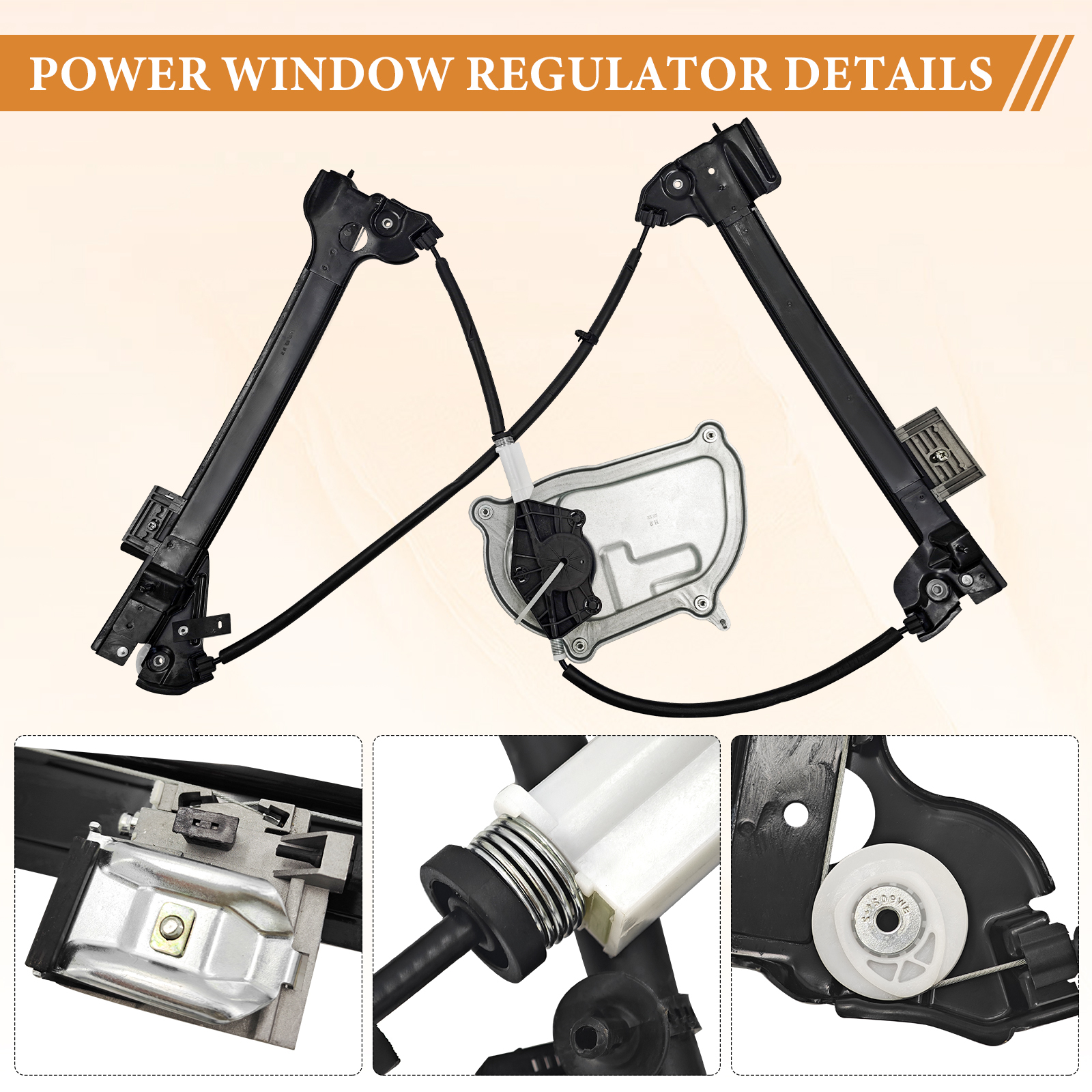 Front Left Driver Side Power Window Regulator for Volkswagen Beetle Convertible 2003-2010
