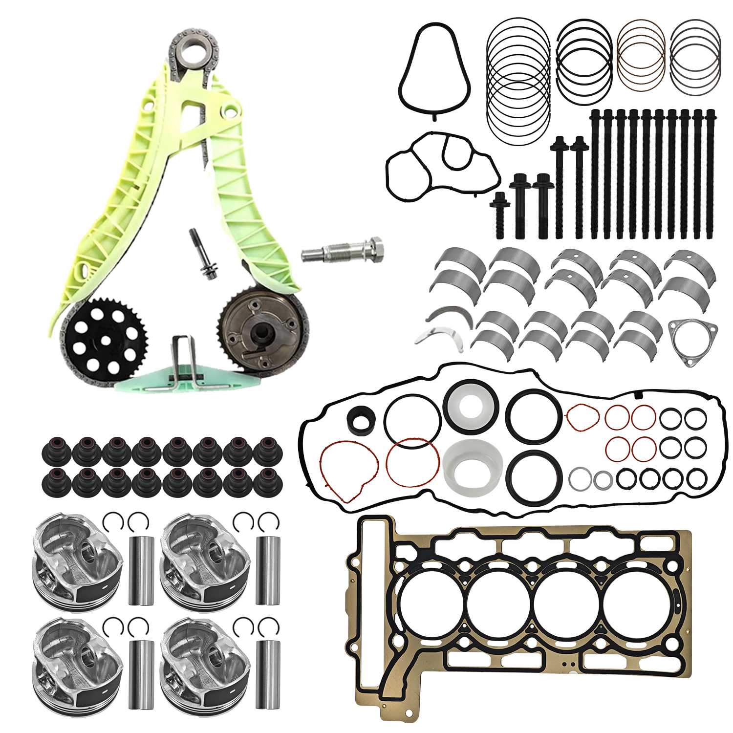 N12 N16 1.6T Engine Overhaul Rebuild Kit w/ Timing Kit For Mini Cooper R55 R56 2007-2016