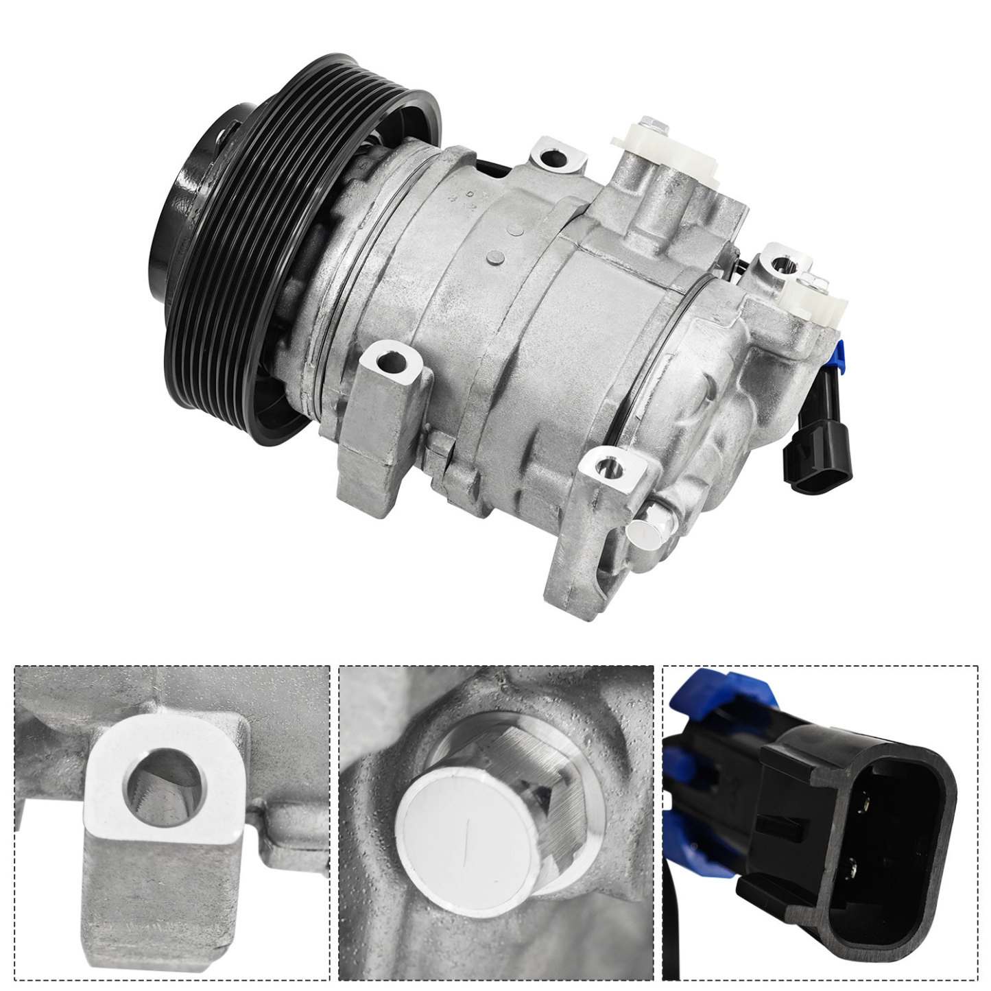John Deere A/C Compressor Compatible with 318E, 319E, 320E, 320G, 323E, 324E, 324G, 325G, 326E, 328E, 330G, 331G, 332E, 332G, 333G Air Conditioning Compressor