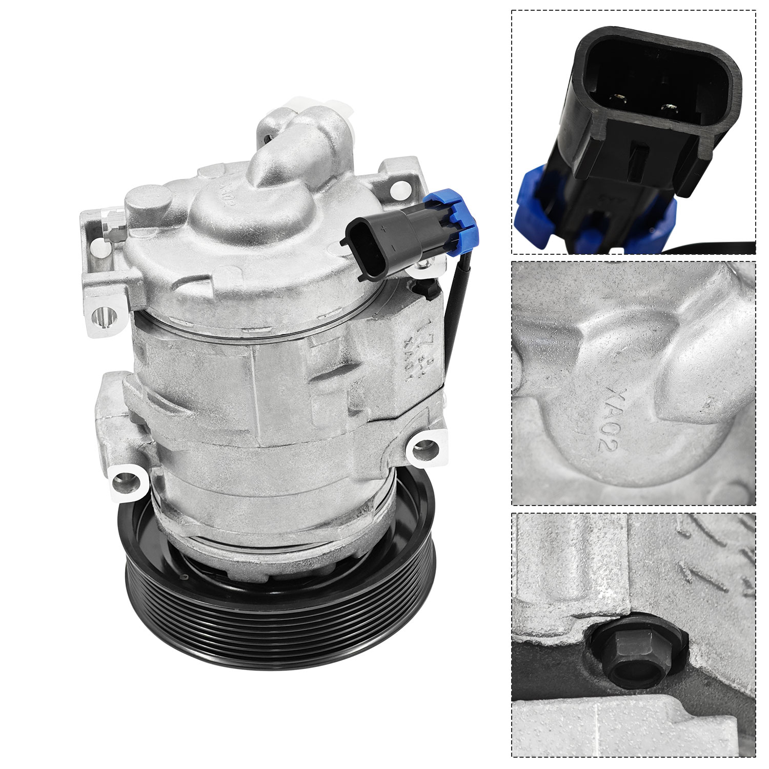 John Deere A/C Compressor Compatible with 318E, 319E, 320E, 320G, 323E, 324E, 324G, 325G, 326E, 328E, 330G, 331G, 332E, 332G, 333G Air Conditioning Compressor