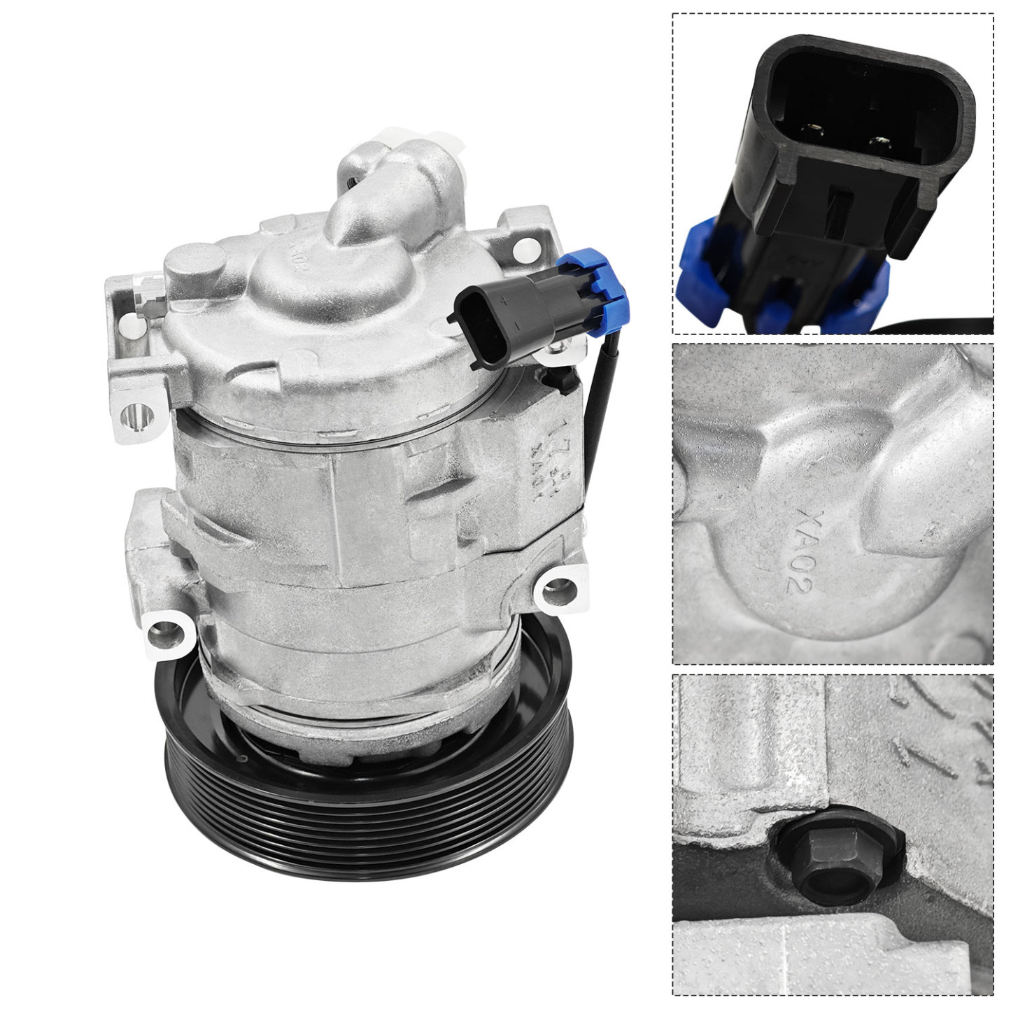 John Deere A/C Compressor Compatible with 318E, 319E, 320E, 320G, 323E, 324E, 324G, 325G, 326E, 328E, 330G, 331G, 332E, 332G, 333G Air Conditioning Compressor