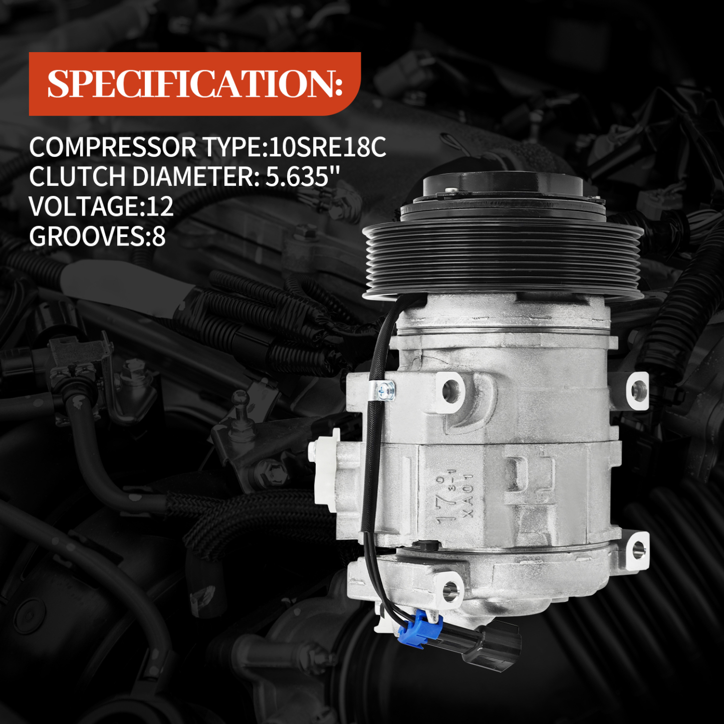 John Deere A/C Compressor Compatible with 318E, 319E, 320E, 320G, 323E, 324E, 324G, 325G, 326E, 328E, 330G, 331G, 332E, 332G, 333G Air Conditioning Compressor