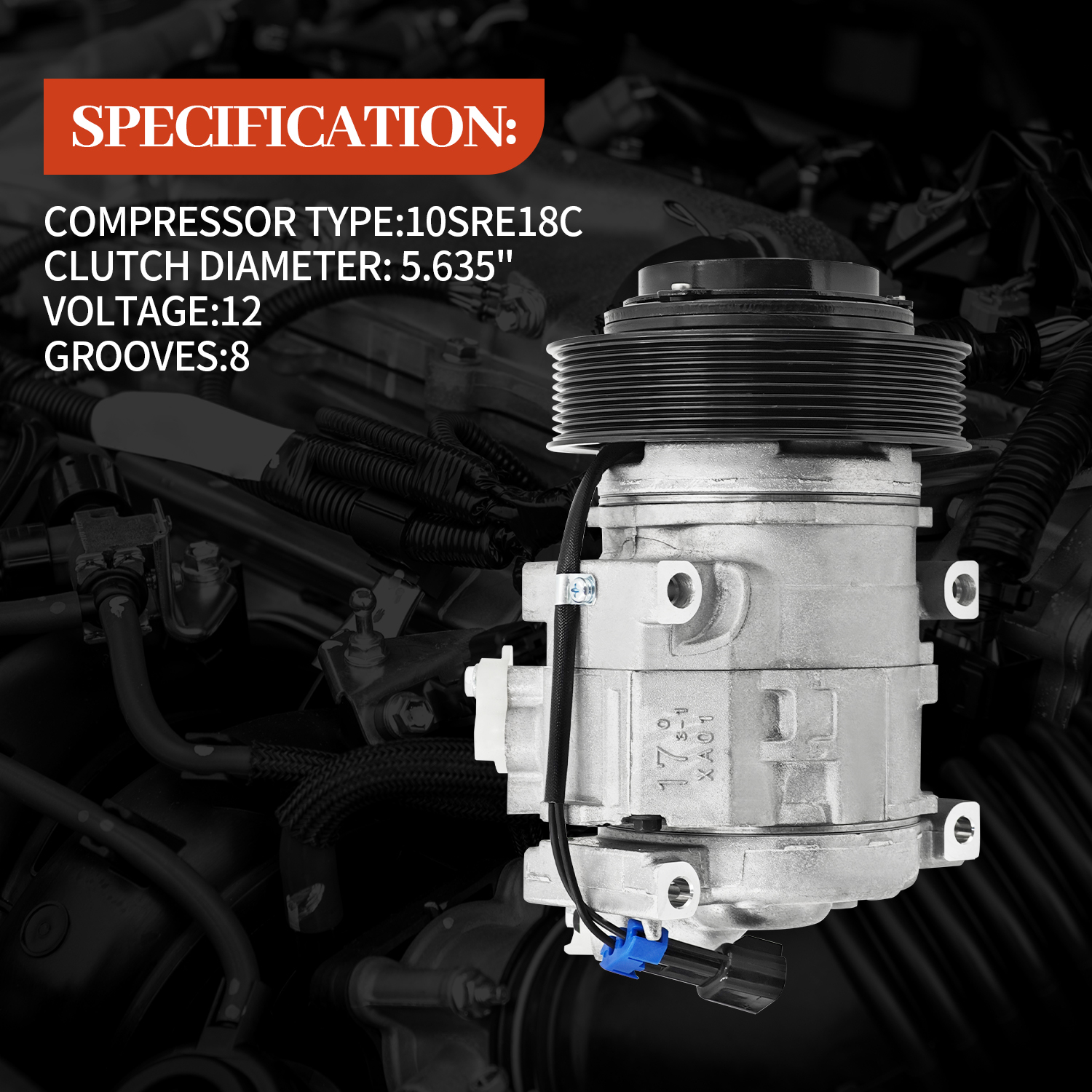 John Deere A/C Compressor Compatible with 318E, 319E, 320E, 320G, 323E, 324E, 324G, 325G, 326E, 328E, 330G, 331G, 332E, 332G, 333G Air Conditioning Compressor