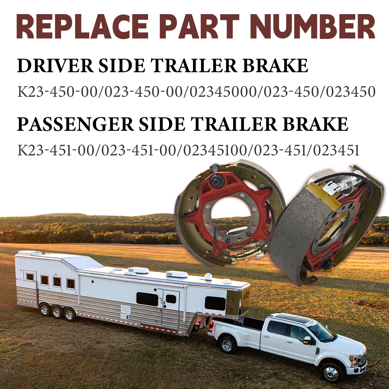 Electric Trailer Brake Assembly 12-1/4" x 3-3/8" Compatible with Dexter 9k to 10k lb Axles, Left & Right