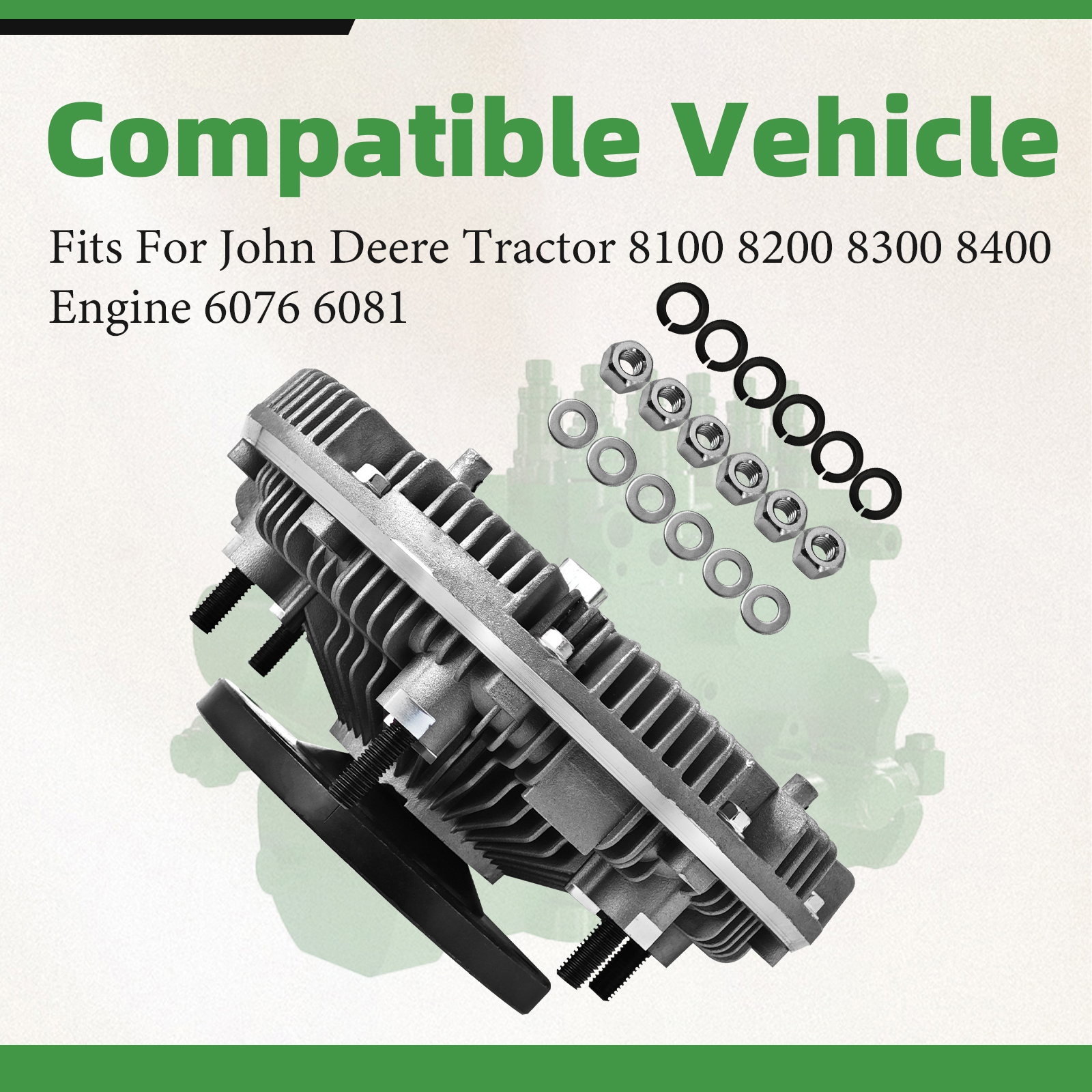  Fan Clutch Assembly Fits For John Deere 6076 6081 Engine 8100 8200 8300 8400