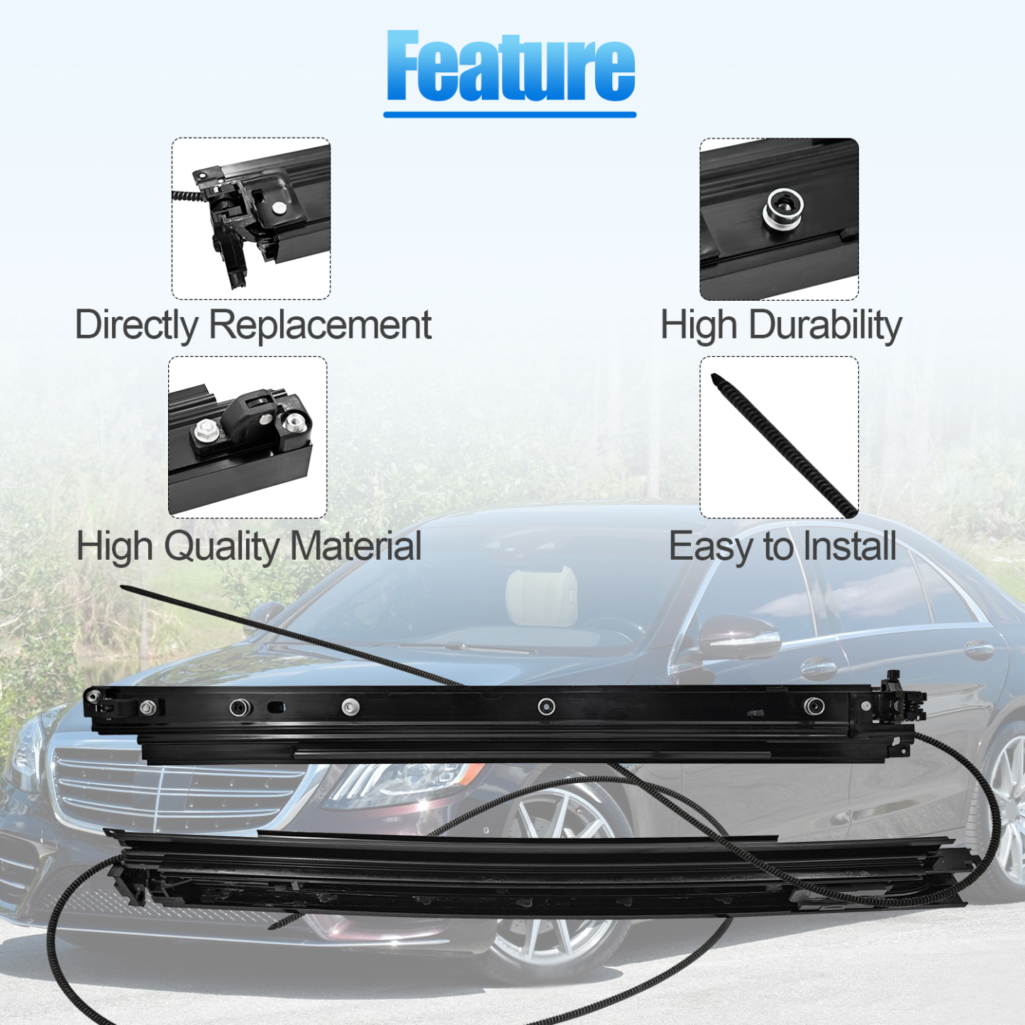 A2227800100 Left & Right Panoramic Sunroof Sliding Track For 2014-2020 Mercedes W222 & S Class AMG