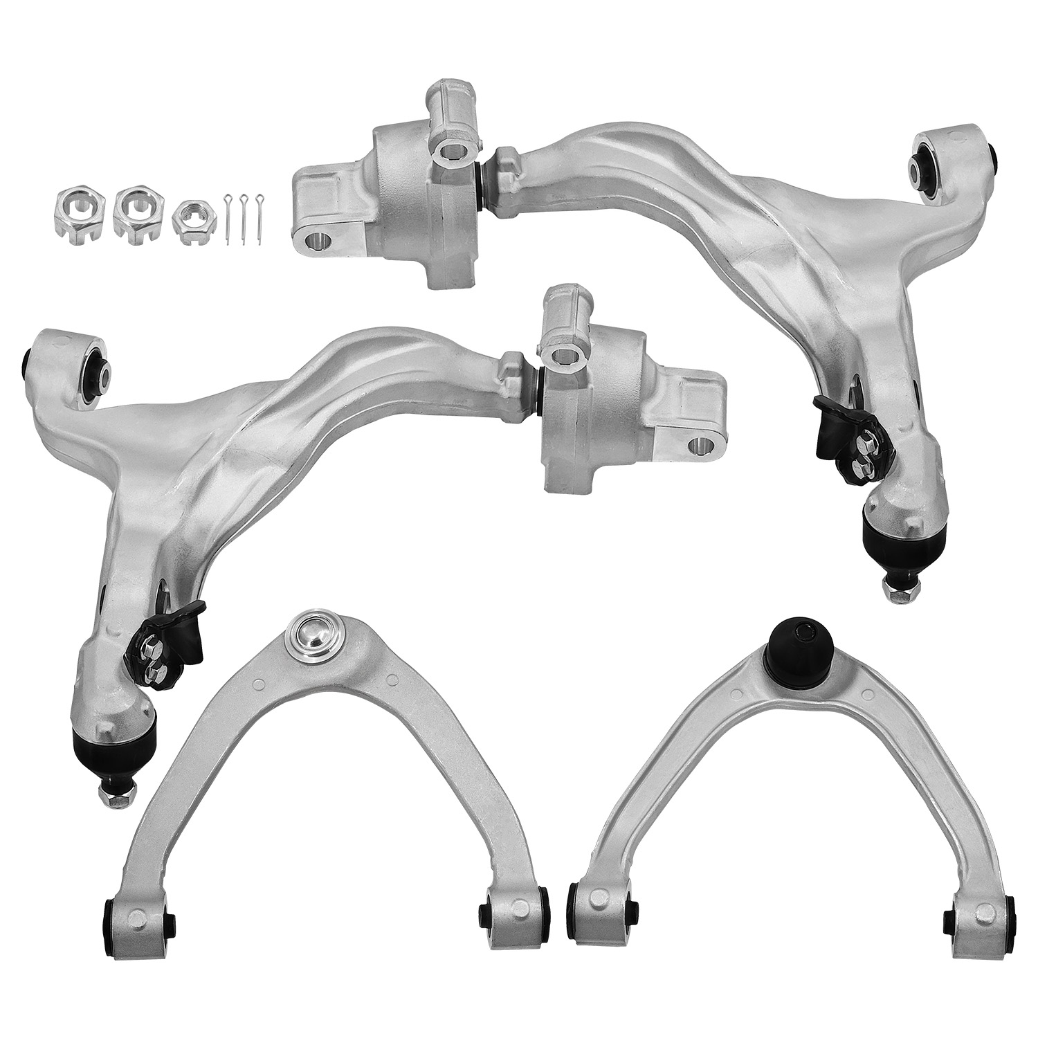 Front Lower & Upper Control Arm Kit (AWD) Compatible with Infiniti Q50 2014–2020 & Q60 2017–2020 – Left & Right, Driver & Passenger Side – Replaces 54501-4GE0B, 54500-4GE0B, 54524-JL00C, 54525-JL00C