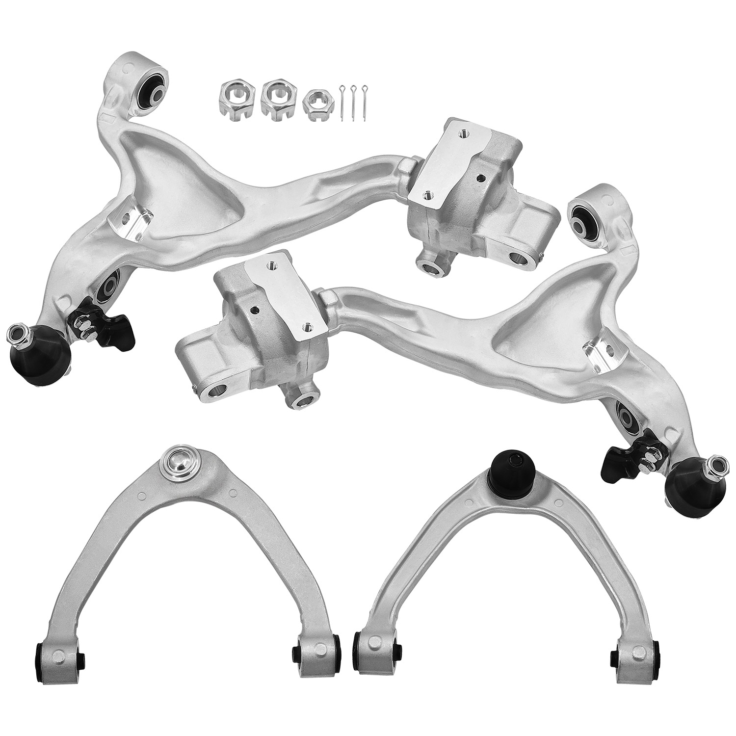 Front Lower & Upper Control Arm Kit (AWD) Compatible with Infiniti Q50 2014–2020 & Q60 2017–2020 – Left & Right, Driver & Passenger Side – Replaces 54501-4GE0B, 54500-4GE0B, 54524-JL00C, 54525-JL00C