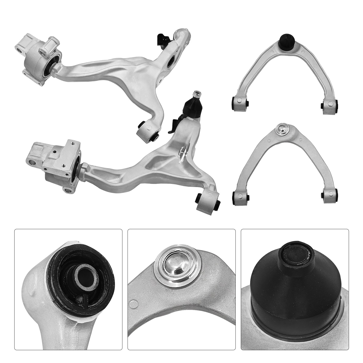 Front Lower & Upper Control Arm Kit (AWD) Compatible with Infiniti Q50 2014–2020 & Q60 2017–2020 – Left & Right, Driver & Passenger Side – Replaces 54501-4GE0B, 54500-4GE0B, 54524-JL00C, 54525-JL00C