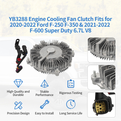Engine Cooling Fan Clutch Fits for 2020-2022 Ford F-250 F-350 F-600 Super Duty 6.7L V8