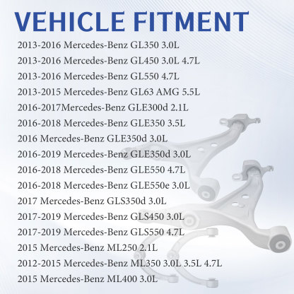 4PCS Front Lower & Upper Control Arms for 2012-2018 Mercedes-Benz X166 GL350 GL450 W166 ML250