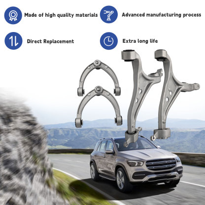 4PCS Front Lower & Upper Control Arms for 2012-2018 Mercedes-Benz X166 GL350 GL450 W166 ML250