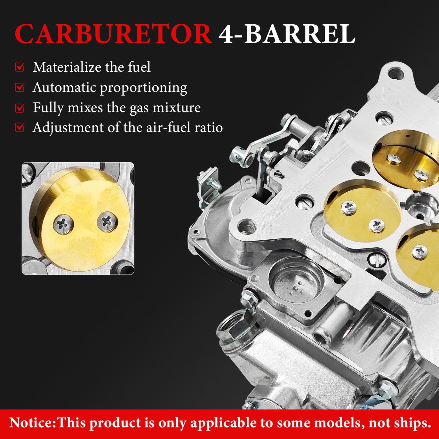 0-3310S Carburetor 4-Barrel 750 CFM Vacuum Manual Choke Fits for Holley Model 4160 Street Performance