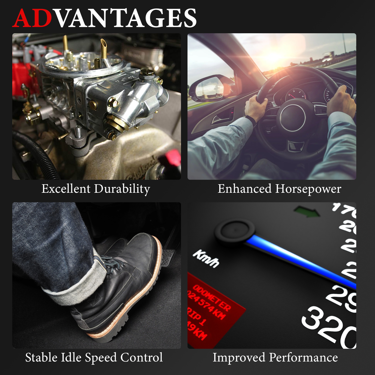 0-3310S Carburetor 4-Barrel 750 CFM Vacuum Manual Choke Fits for Holley Model 4160 Street Performance