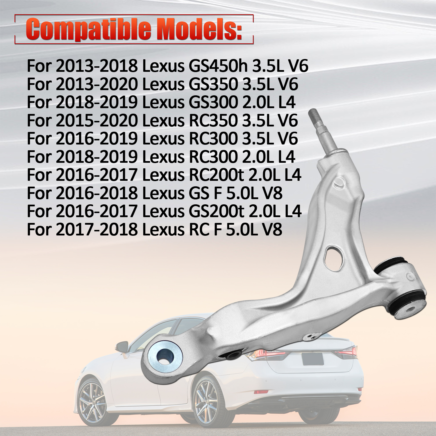  Front Left Lower Control Arm for 2013-2020 Lexus GS450h RC350 RC300 GS200t #48640-30320