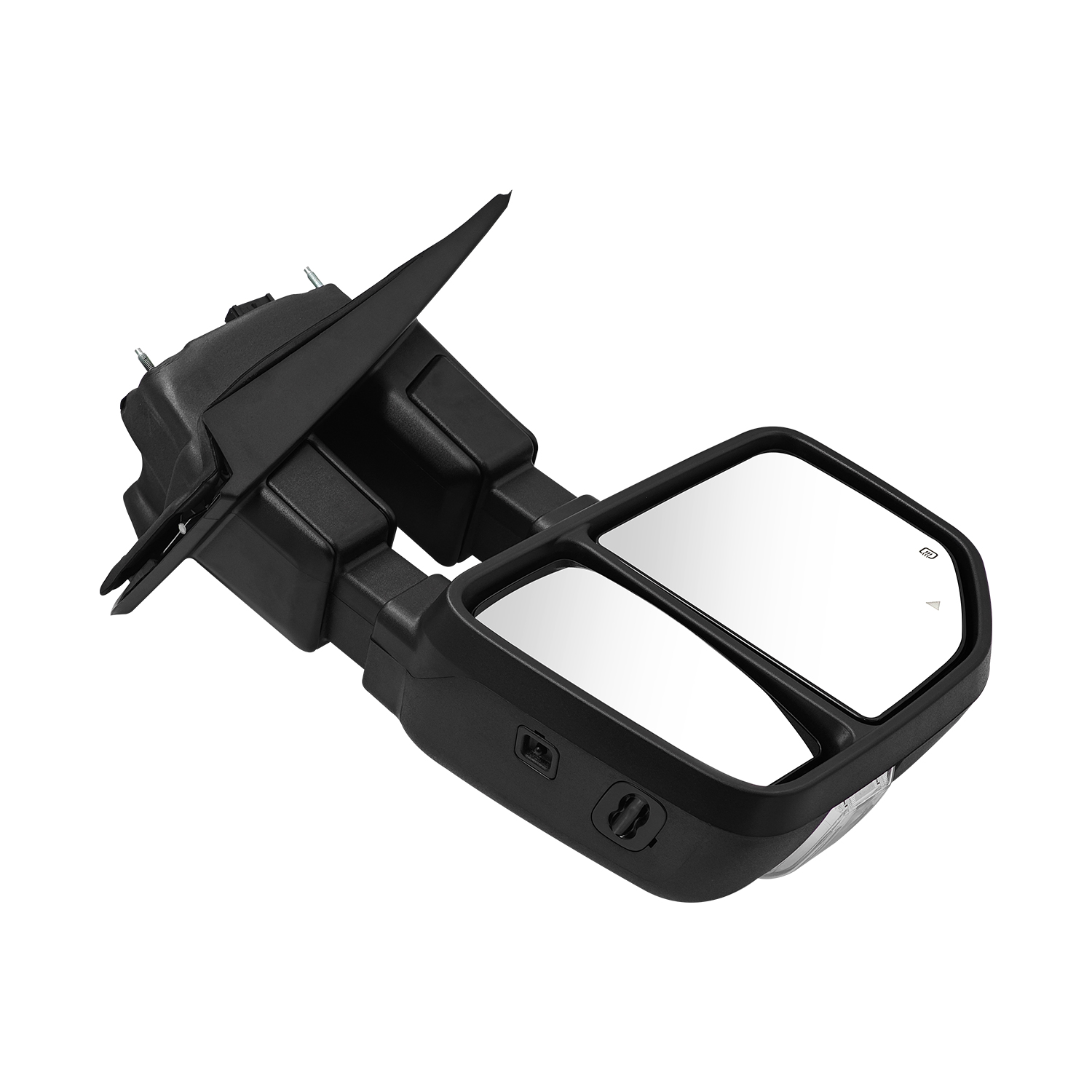 Tow Mirror Fits Right Passenger Side fit for 2023 2024 Ford F250/F350/F450/F600 Support Power Glass Adjust Heated Manual Folding with Turn Signal Light Temperature Sensor BSM Signal Light