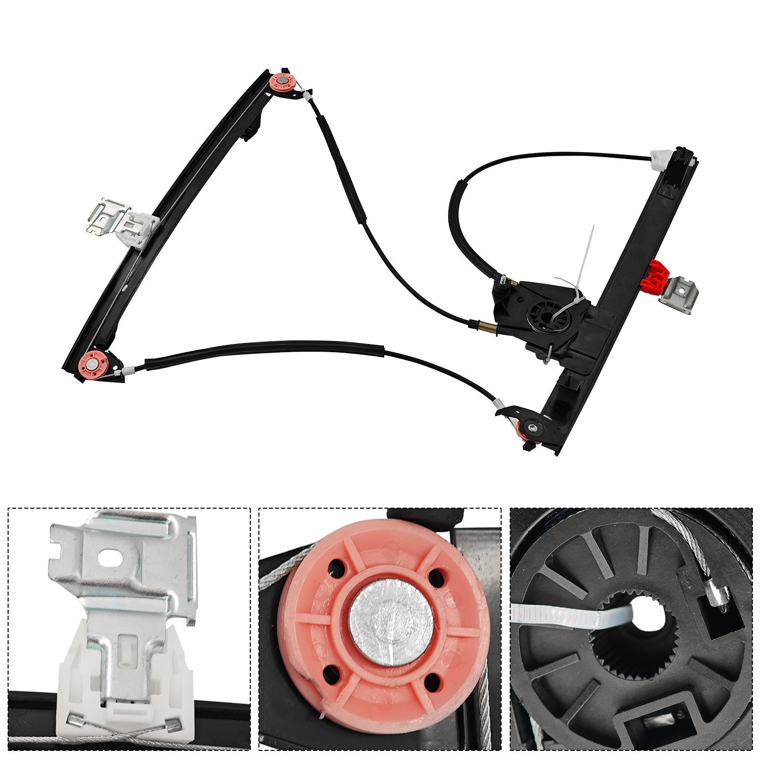 Front Right Passenger Side Window Regulator W/O Motor for 2003-2013 Maserati Quattroporte M139