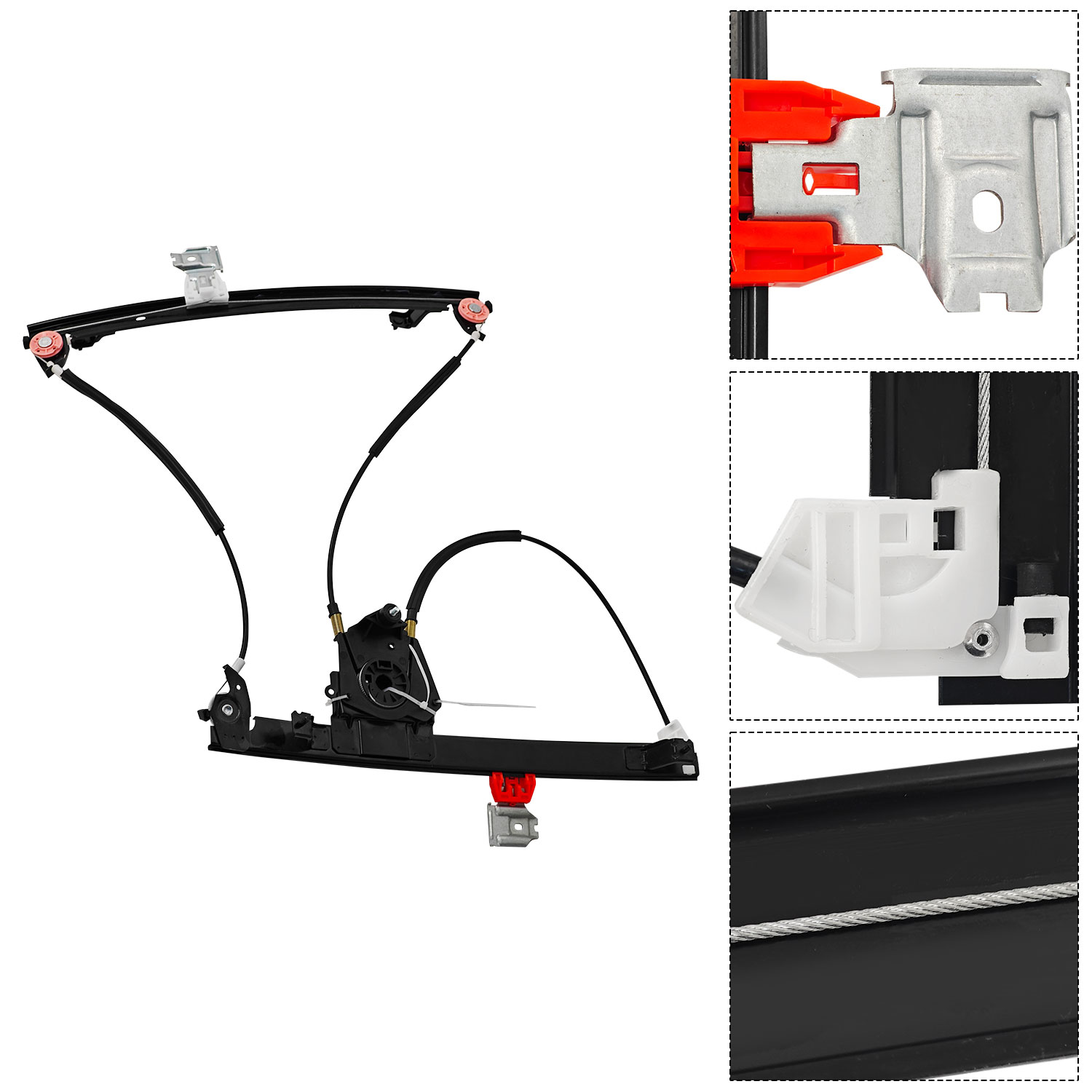 Front Right Passenger Side Window Regulator W/O Motor for 2003-2013 Maserati Quattroporte M139