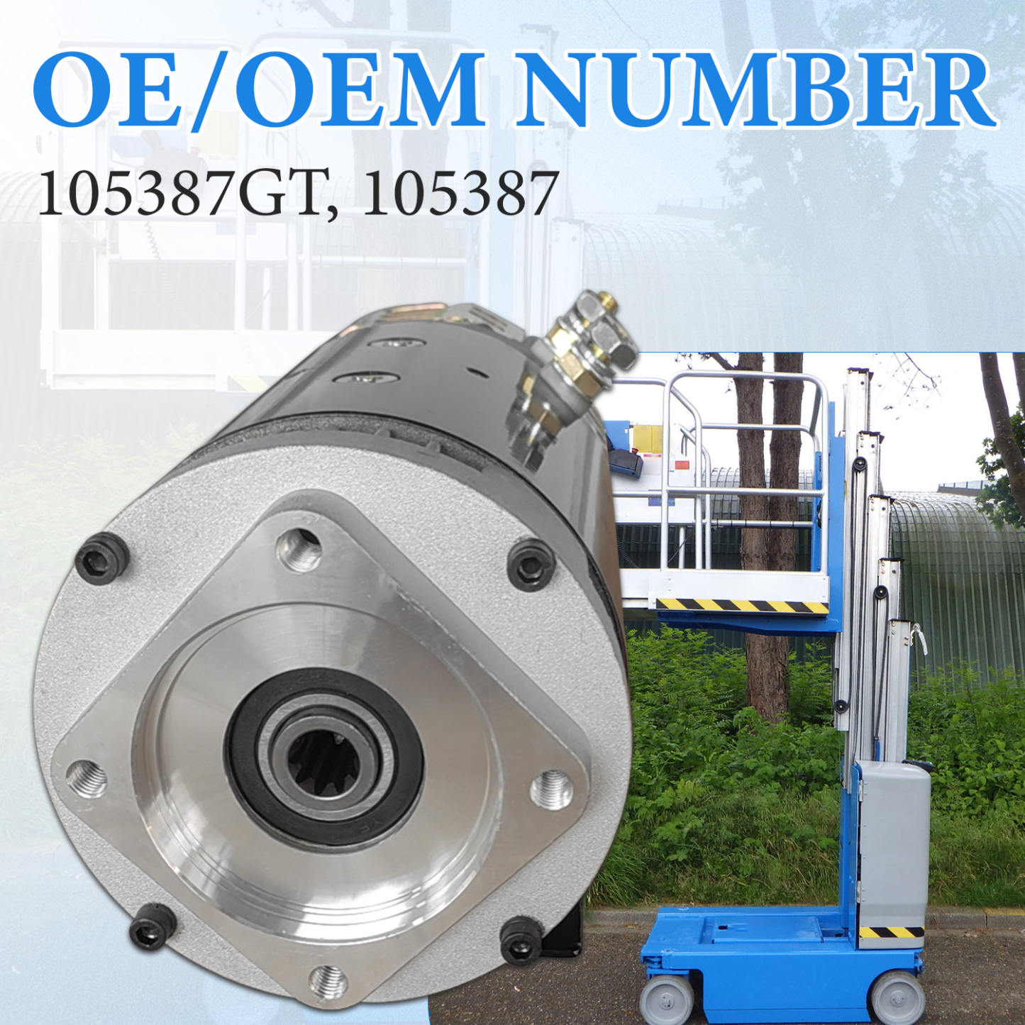 24 Volt DC Motor Compatible with Genie GR-12 GR-15 GR-20 QS-12 QS-15 TMZ-50/30