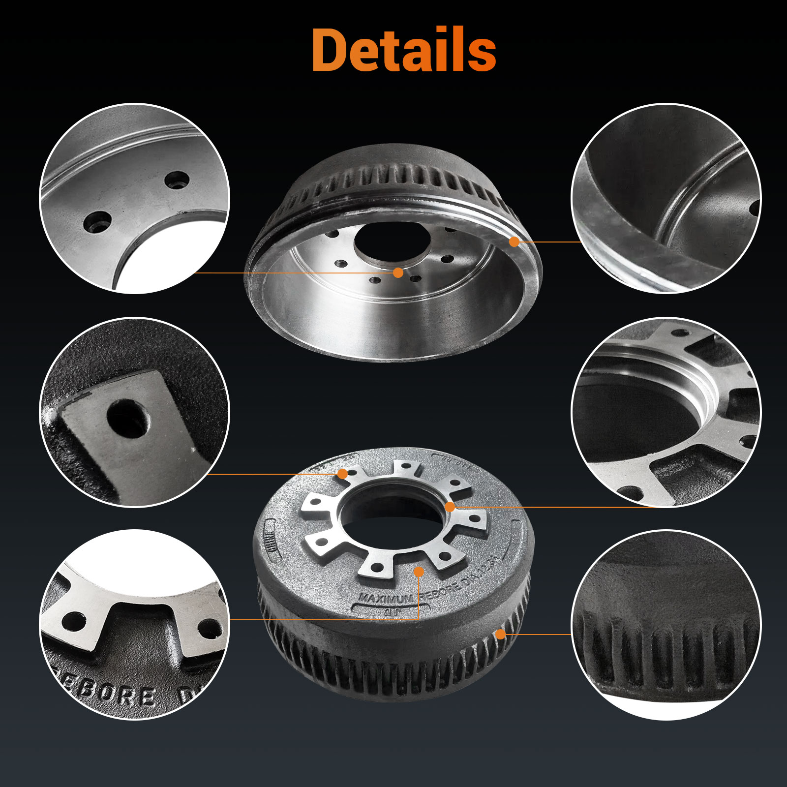 Brake Drum 10000 10K GD Trailer Axle 12.25x3.375 Fits for Dexter 9-44 and LCI Lippert