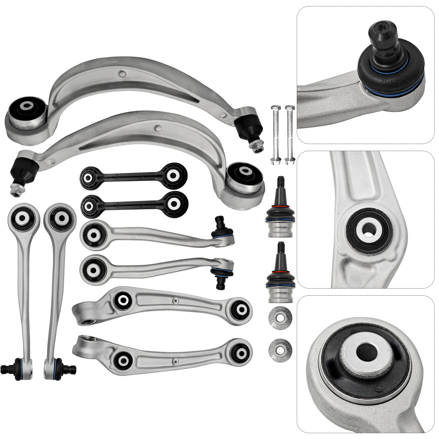 Front Upper & Lower Control Arms W/Ball Joints for Audi A4 A5 S5 A6 A7 Q5 RS5 RS7 S4 S6 SQ5 2008-2018