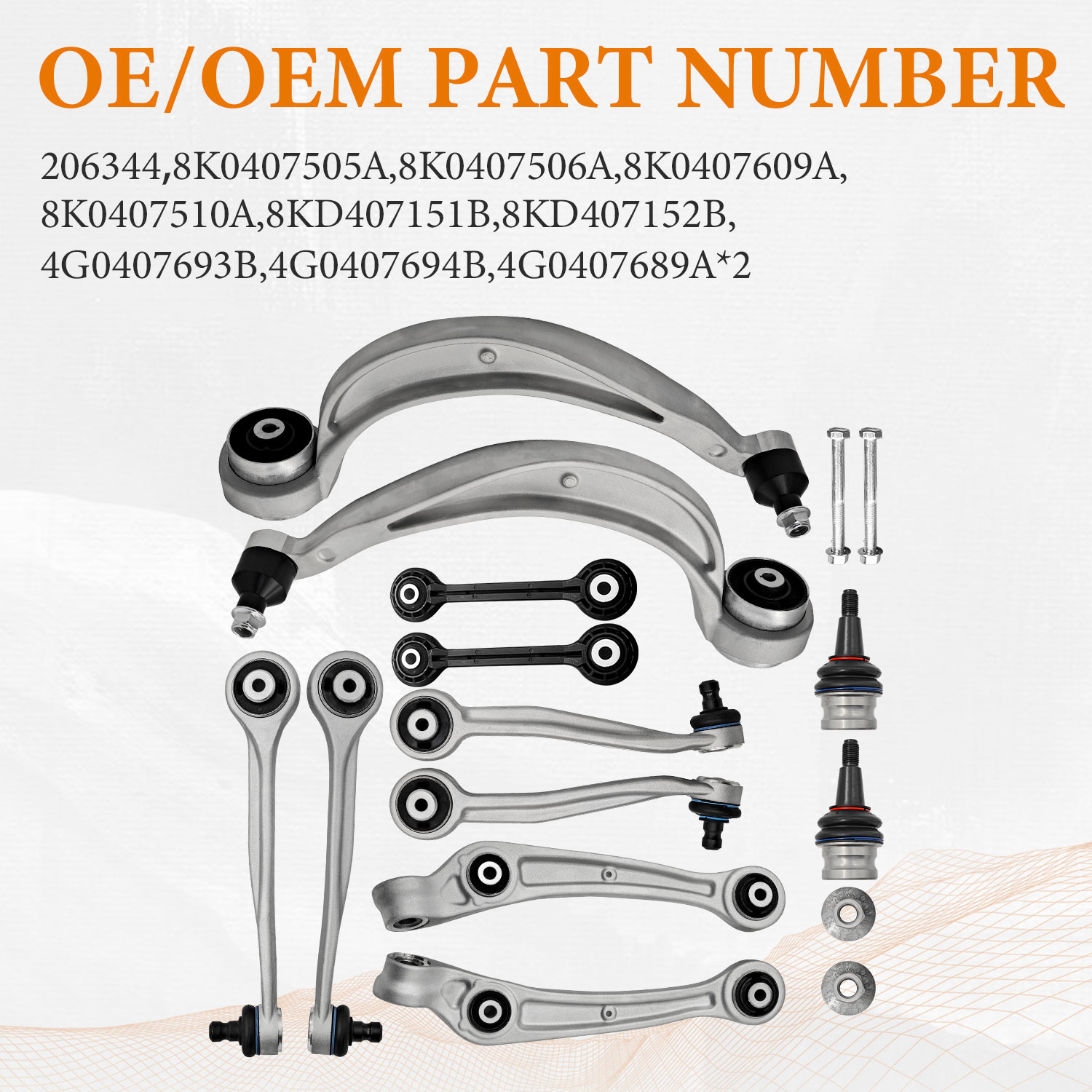 Front Upper & Lower Control Arms W/Ball Joints for Audi A4 A5 S5 A6 A7 Q5 RS5 RS7 S4 S6 SQ5 2008-2018